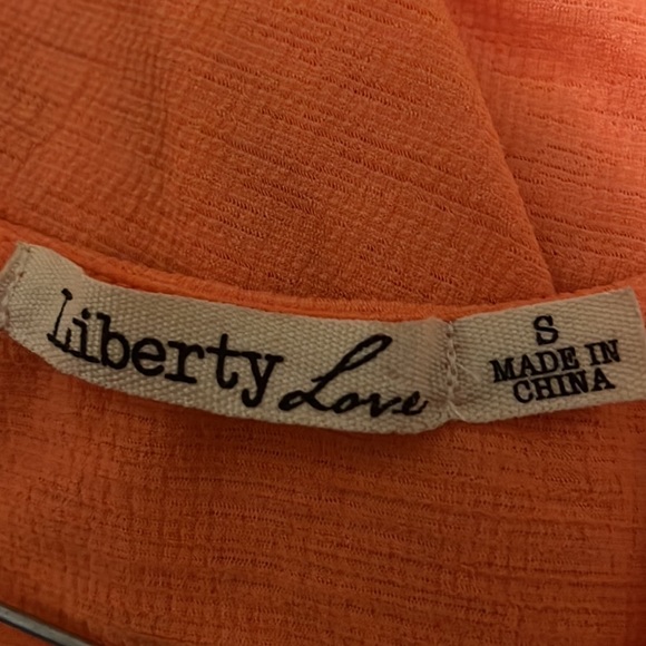 Women’s LIBERTY LOVE, Beachy, Elastic Tie Waist, Long Cover Up, Peach, Small - Picture 3 of 5